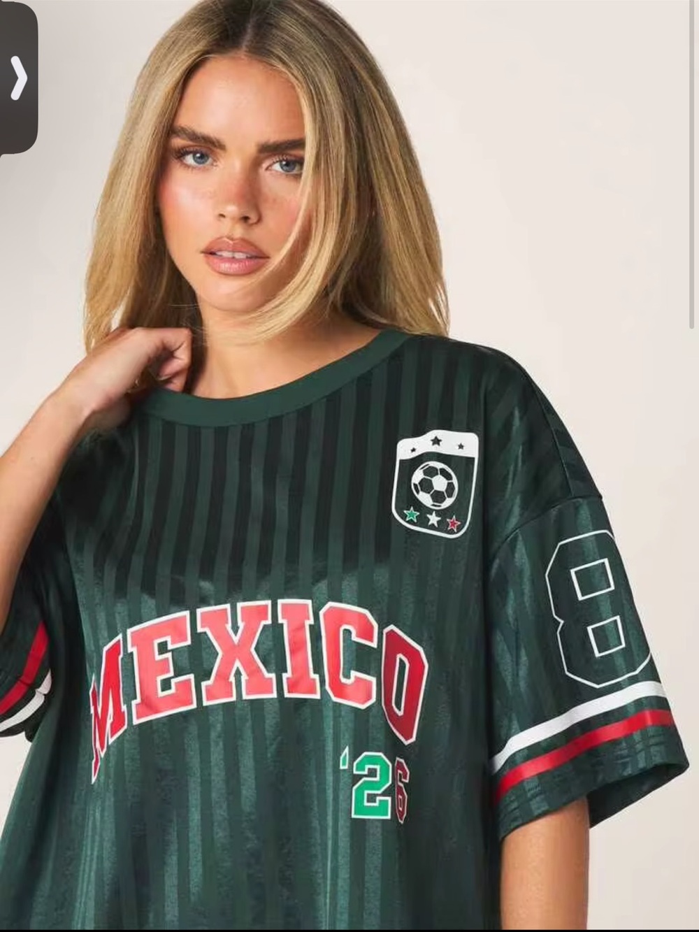 Missguided Dark Green Mexico Graphic Soccer Tee with Red Accent - Picture 2 of 11